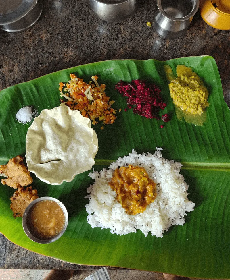 A full traditional Indian thali meal