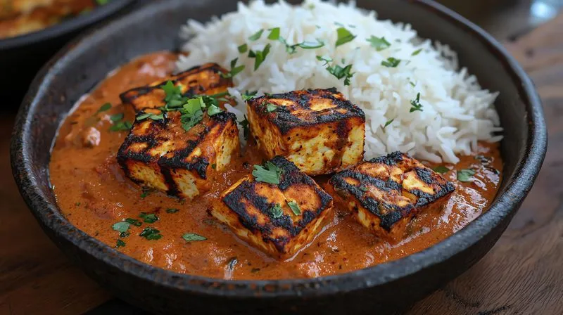 Paneer Tikka Masala with rice